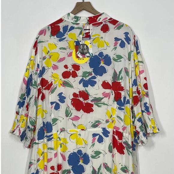 NEW RIXO X Target Floral Mock Neck Cascade Ruffle Dress Plus Size 28W/30W Spring - Picture 6 of 12